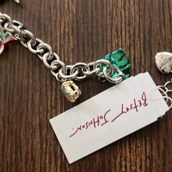 Silver Charm Bracelet with Colorful Charms by Betsey Johnson brand new - Picture 3 of 3